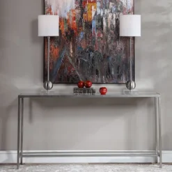 Kirkland's Home Metal Mirrored Top Slim Console Table- Console Tables