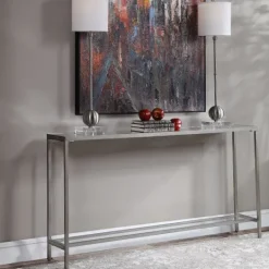 Kirkland's Home Metal Mirrored Top Slim Console Table- Console Tables