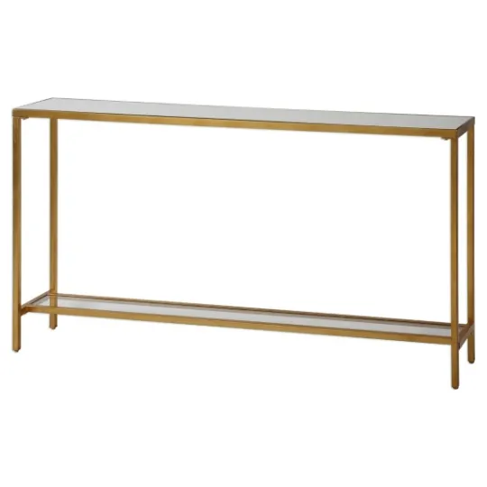 Kirkland's Home Metal Mirrored Top Slim Console Table- Console Tables
