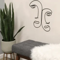 Kirkland's Home Metal Modern Outline Faces Wall Plaque- Wall Plaques