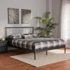 Kirkland's Home Metal Open Headboard Full Platform Bed- Beds & Headboards