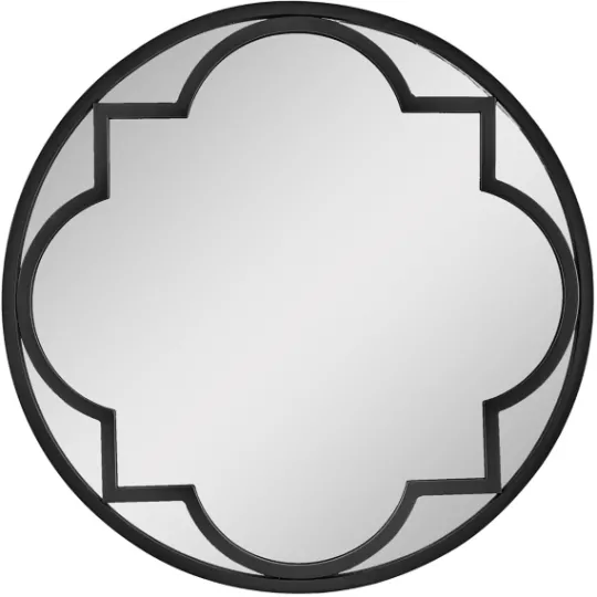 Kirkland's Home Metal Quatrefoil Round Frame Wall Mirror- Decorative Mirrors