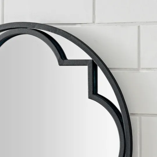 Kirkland's Home Metal Quatrefoil Round Frame Wall Mirror- Decorative Mirrors