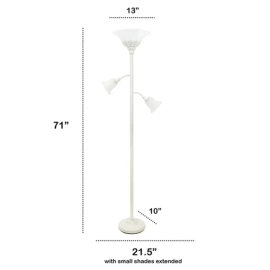 Kirkland's Home Metal 3-Scallop Glass Floor Lamp- Floor Lamps