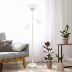Kirkland's Home Metal 3-Scallop Glass Floor Lamp- Floor Lamps