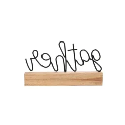 Kirkland's Home Metal Script Gather Wood Block- Statues & Figurines