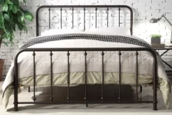 Kirkland's Home Metal Slat Bronze Queen Platform Bed- Beds & Headboards