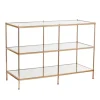 Kirkland's Home Metal 3-Tier Mirrored Console Table- Console Tables