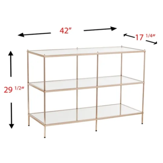 Kirkland's Home Metal 3-Tier Mirrored Console Table- Console Tables