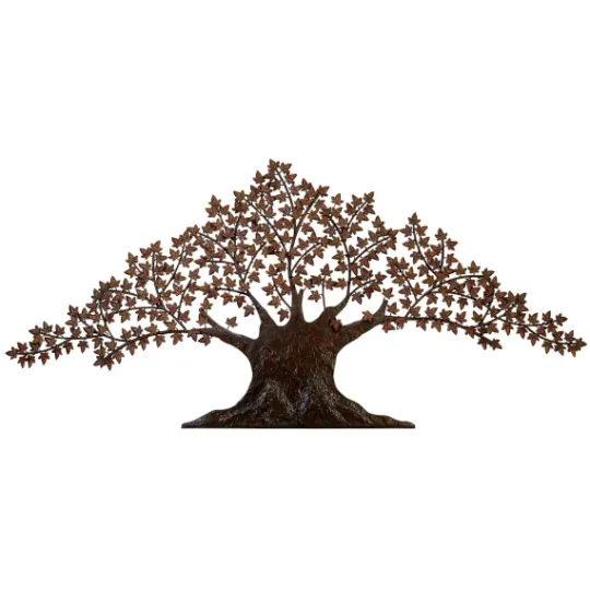 Kirkland's Home Metal Trunk With Leaves Wall Plaque- Wall Plaques