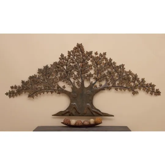 Kirkland's Home Metal Trunk With Leaves Wall Plaque- Wall Plaques