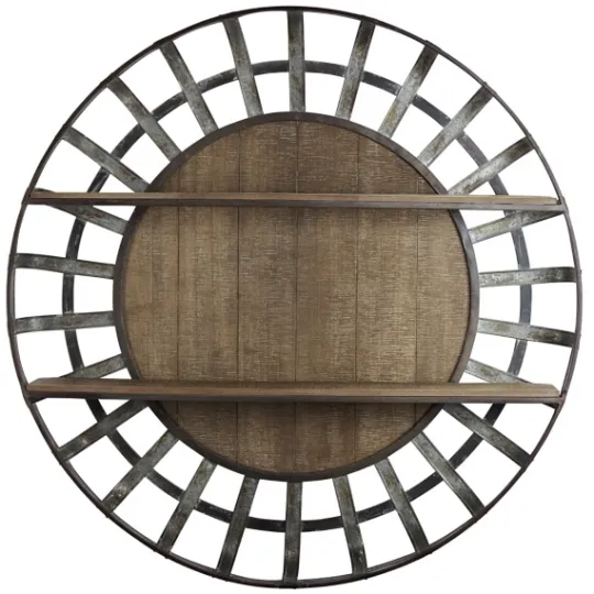 Kirkland's Home Metal Wall Shelf With Wood Back- Shelves