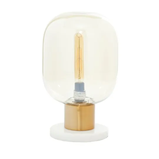 Kirkland's Home Metal White Marble Mushroom Shade Table Lamp- Table Lamps