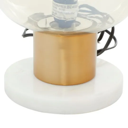 Kirkland's Home Metal White Marble Mushroom Shade Table Lamp- Table Lamps