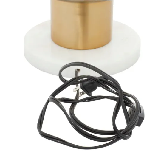 Kirkland's Home Metal White Marble Mushroom Shade Table Lamp- Table Lamps