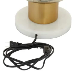 Kirkland's Home Metal White Marble Mushroom Shade Table Lamp- Table Lamps