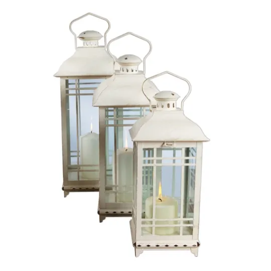 Kirkland's Home Metal Windowpane Lanterns, Set Of 3- Lanterns