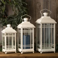Kirkland's Home Metal Windowpane Lanterns, Set Of 3- Lanterns