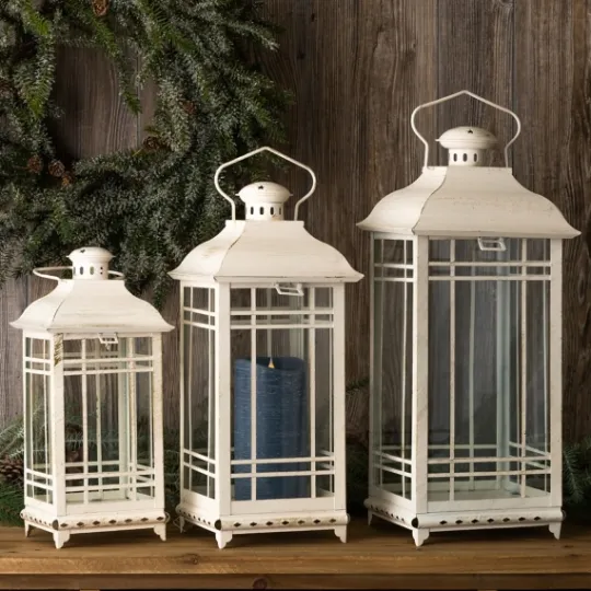 Kirkland's Home Metal Windowpane Lanterns, Set Of 3- Lanterns