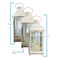 Kirkland's Home Metal Windowpane Lanterns, Set Of 3- Lanterns
