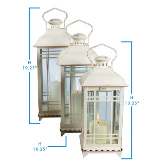 Kirkland's Home Metal Windowpane Lanterns, Set Of 3- Lanterns
