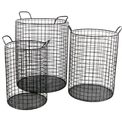 Kirkland's Home Metal Wire Cylinder Baskets, Set Of 3- Baskets & Boxes