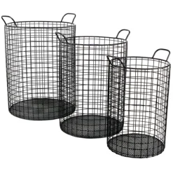 Kirkland's Home Metal Wire Cylinder Baskets, Set Of 3- Baskets & Boxes
