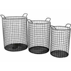 Kirkland's Home Metal Wire Cylinder Baskets, Set Of 3- Baskets & Boxes