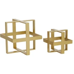 Kirkland's Home Metallic Cube Sculptures, Set Of 2- Statues & Figurines