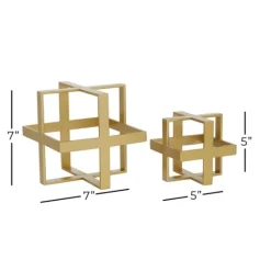 Kirkland's Home Metallic Cube Sculptures, Set Of 2- Statues & Figurines