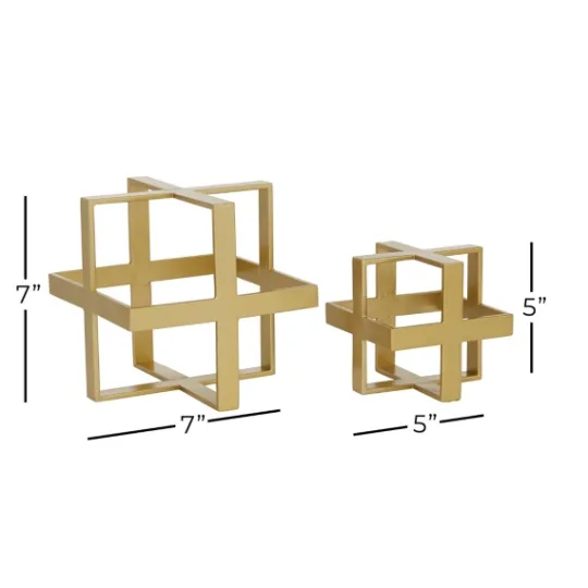 Kirkland's Home Metallic Cube Sculptures, Set Of 2- Statues & Figurines