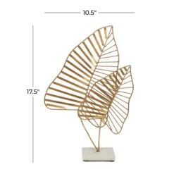 Kirkland's Home Metallic Fern Leaf Sculpture- Statues & Figurines
