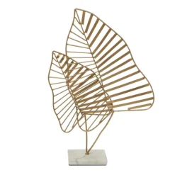Kirkland's Home Metallic Fern Leaf Sculpture- Statues & Figurines