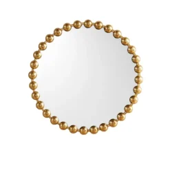 Kirkland's Home Metallic Gold Foiled Beaded Wall Mirror, 27 In.- Decorative Mirrors