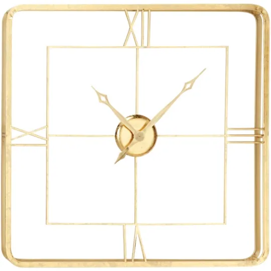 Kirkland's Home Metallic Gold Square Open Face Clock- Clocks