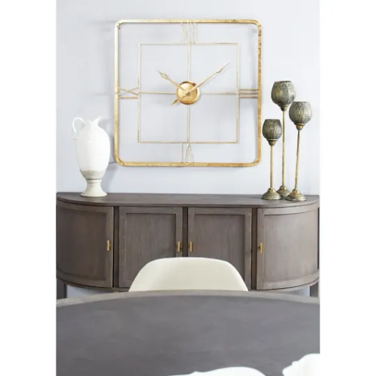 Kirkland's Home Metallic Gold Square Open Face Clock- Clocks