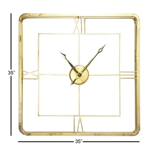 Kirkland's Home Metallic Gold Square Open Face Clock- Clocks