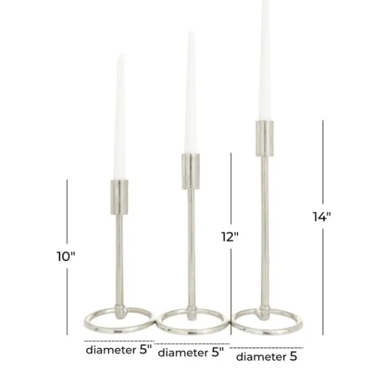 Kirkland's Home Metallic Loop Base Taper Candle Holders, Set Of 3- Candle Holders