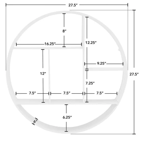 Kirkland's Home Metallic Metal Circular Frame Wall Shelf- Shelves