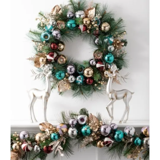 Kirkland's Home Metallic Multicolor Ornaments And Berries Garland- Arrangements & Greenery