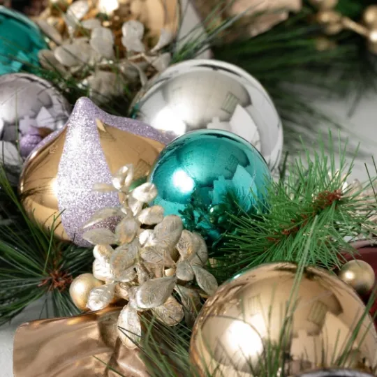 Kirkland's Home Metallic Multicolor Ornaments And Berries Garland- Arrangements & Greenery