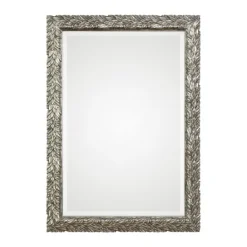Kirkland's Home Metallic Silver Flowering Leaf Beveled Wall Mirror- Decorative Mirrors