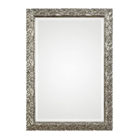 Kirkland's Home Metallic Silver Flowering Leaf Beveled Wall Mirror- Decorative Mirrors