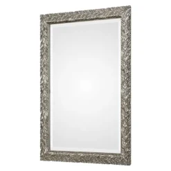 Kirkland's Home Metallic Silver Flowering Leaf Beveled Wall Mirror- Decorative Mirrors