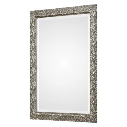 Kirkland's Home Metallic Silver Flowering Leaf Beveled Wall Mirror- Decorative Mirrors