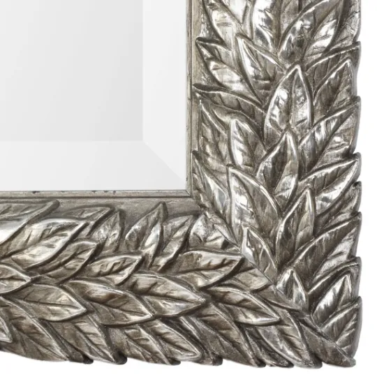 Kirkland's Home Metallic Silver Flowering Leaf Beveled Wall Mirror- Decorative Mirrors