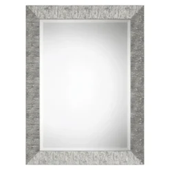 Kirkland's Home Metallic Silver Textured Frame Wall Mirror- Decorative Mirrors