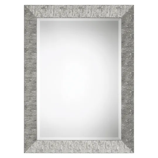 Kirkland's Home Metallic Silver Textured Frame Wall Mirror- Decorative Mirrors