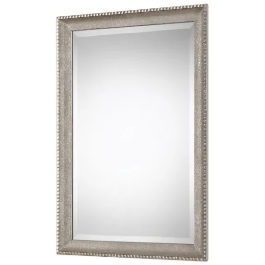 Kirkland's Home Metallic Silver Textured Frame Wall Mirror- Decorative Mirrors