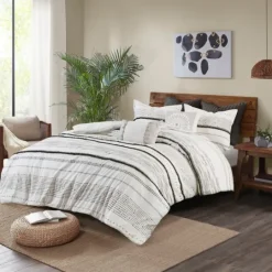 Kirkland's Home Mia Striped 3-Pc. King Duvet Cover Set- Duvets